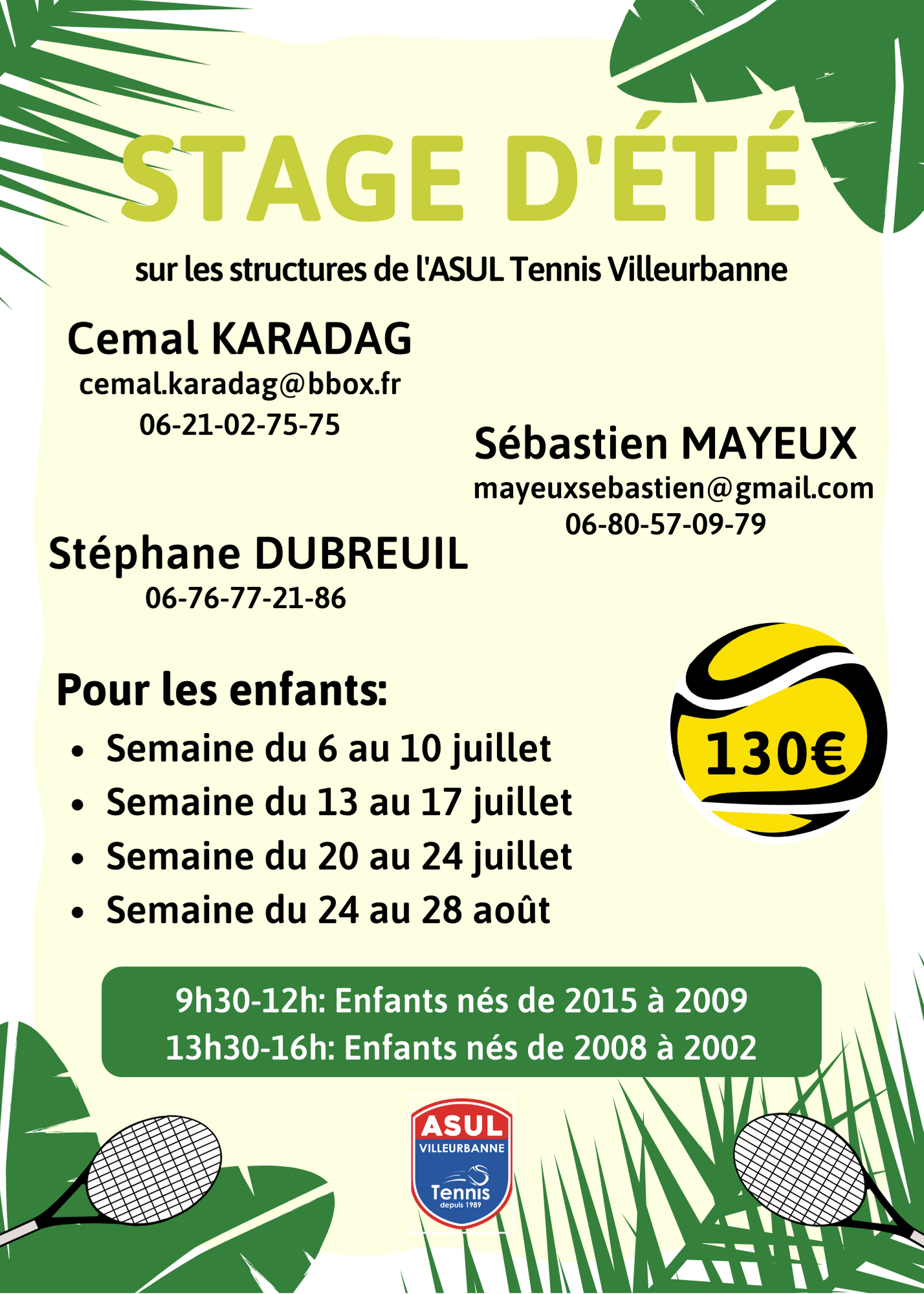 STAGES ete AFFICHE STAGES ete AFFICHE