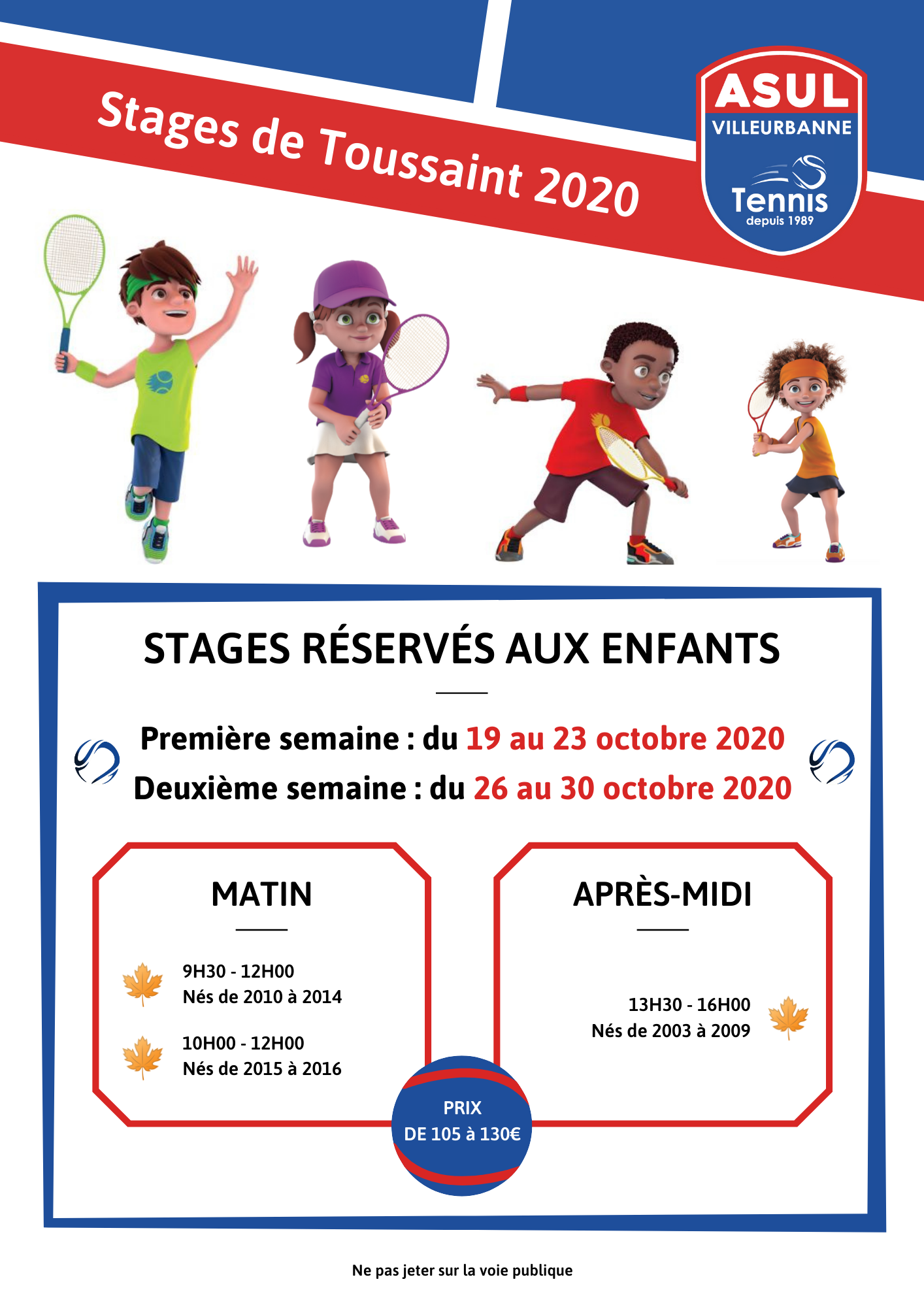 Affiche - stage Toussaint 2020 Affiche - stage Toussaint 2020