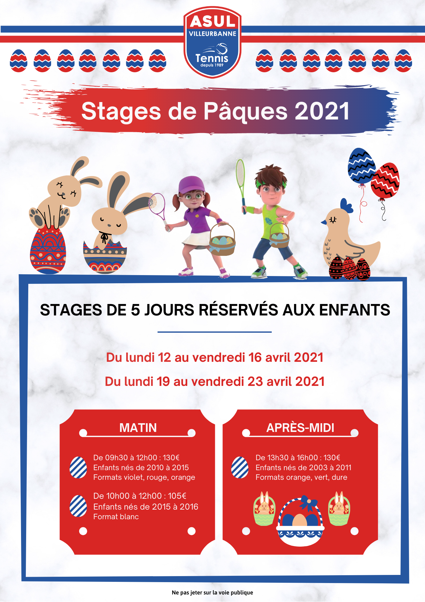 Affiche - Stages de Pâques 2021 Affiche - Stages de Pâques 2021